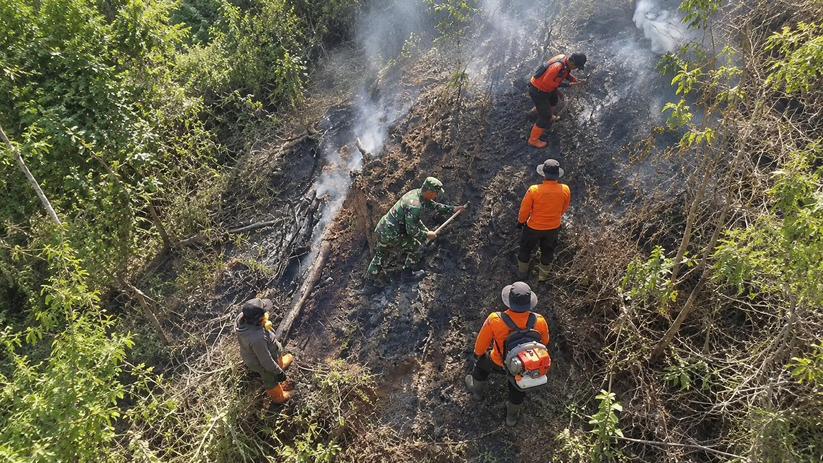 Kebakaran Sabana Pengol Gunung Bromo: Tim Gabungan TNI dan Instansi Terkait Lakukan Penanganan