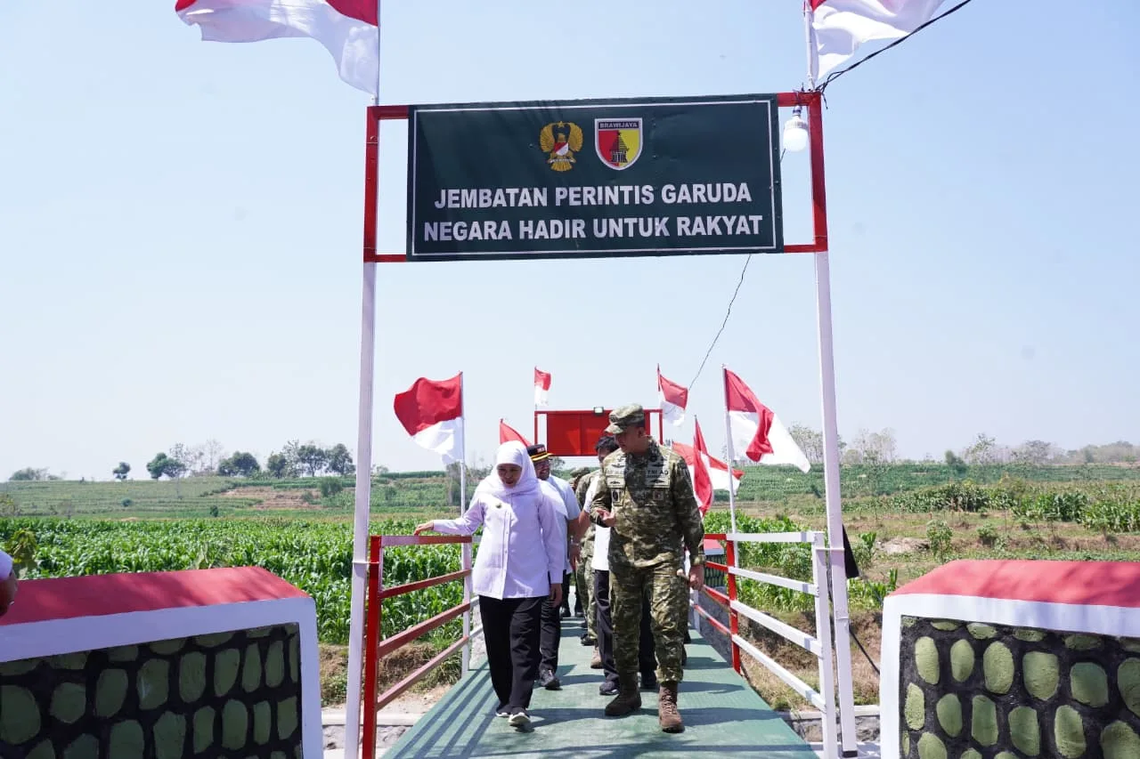 Buka Isolasi dan Dorong Ekonomi Perdesaan, Pangdam V/Brawijaya Resmikan Jembatan Garuda di Nganjuk