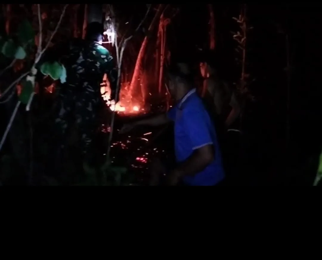 Kebakaran Gunung Bancak Magetan, TNI dan Warga Tangani Api